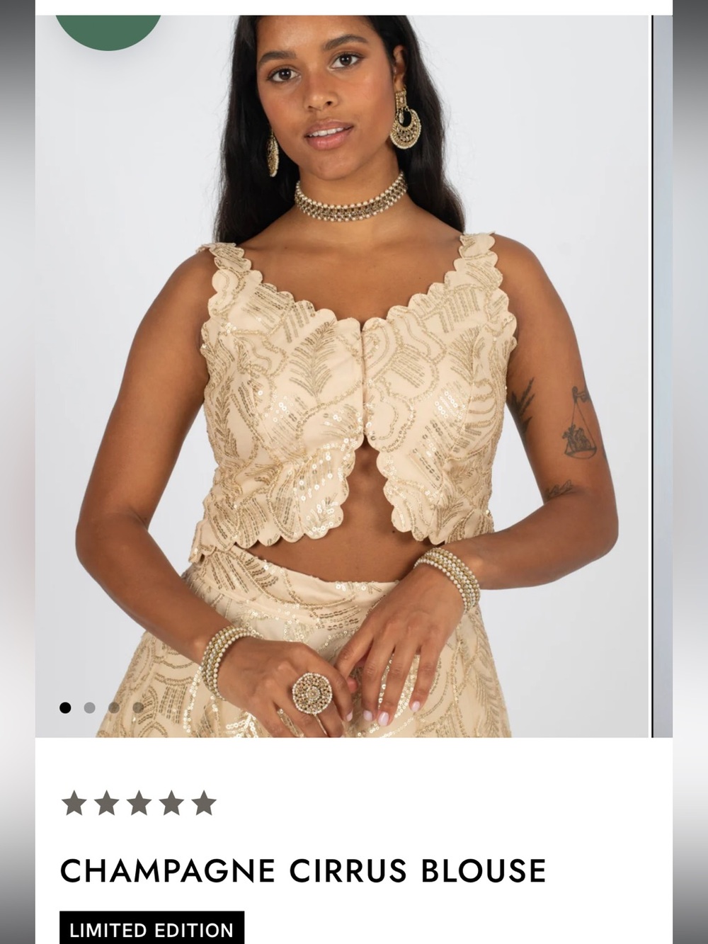 The Saree Room Champagne Beige Cirrus Desi Blouse